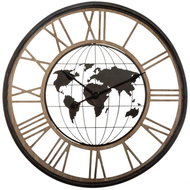 Atmosphera Wall clock with world map and Roman numerals, 67 cm - Wall Clock