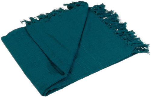 Douceur d'intérieur Lilia Fringed blanket 150 × 150 cm sea green - Blanket - Main image