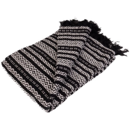Douceur d'intérieur Tissia Fringed blanket 125 × 150 cm black - Blanket - Main image