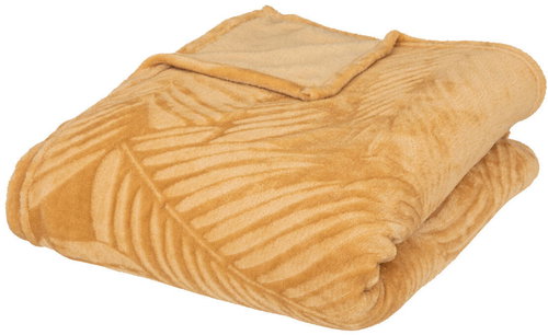 Atmosphera Decorative flannel bedspread Zoa, 180 × 230 cm, yellow - Bed Cover - Main image