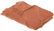 Atmosphera Inca fringed bedspread, 180 × 130 cm, orange - Bed Cover
