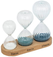 ATMOSPHERA Sabi, sada 3 ks, 3 / 6 / 10 minut, na dřevěném podstavci, výška 15 cm - Hourglass
