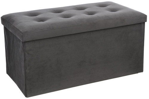 Atmosphera Large pouf with storage compartment in grey, pouf for hallway, pouf for room - Ottoman - Main image