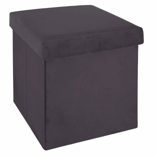 Atmosphera Stool with storage, 38 × 38 × 38 cm, grey - Ottoman - Main image
