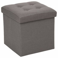 Atmosphera Upholstered pouf for living room and hallway, 38 × 38 × 38 cm, grey - Ottoman