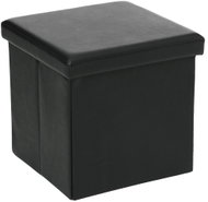 Atmosphera Stool with storage, 2in1, eco leather, 38 × 38 × 38 cm, black - Ottoman