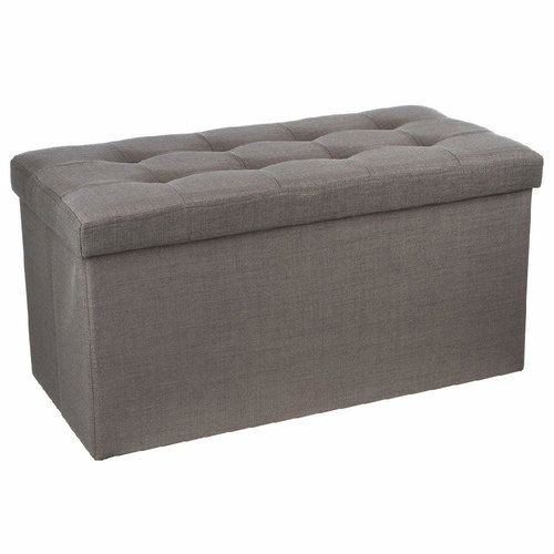 Atmosphera Decorative bench LYSANDRE, with storage space, 38 × 38 × 76 cm, black - Bench - Main image