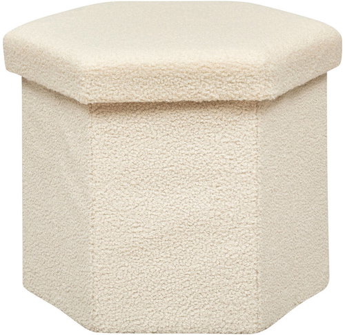 Atmosphera HEXA stool with storage space, 46 × 40 × 38 cm, cream - Ottoman - Main image