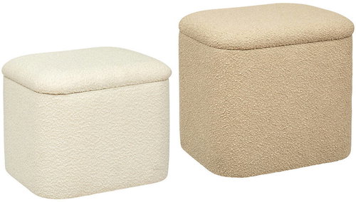 Atmosphera Seat cushions with storage space DANI, set of 2, beige - Ottoman - Main image