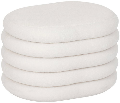 Atmosphera Upholstered table GIULIA, boucle, with storage, 59 × 45 × 40 cm, white - Ottoman - Main image