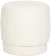 Atmosphera Upholstered round pouf AMEA bouclé, diameter 39 cm, white - Ottoman