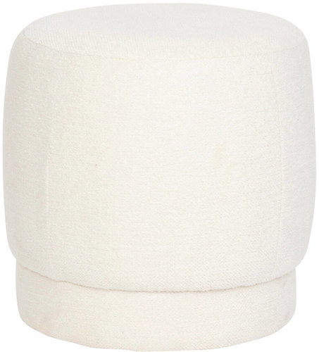 Atmosphera Upholstered round pouf AMEA bouclé, diameter 39 cm, white - Ottoman - Main image