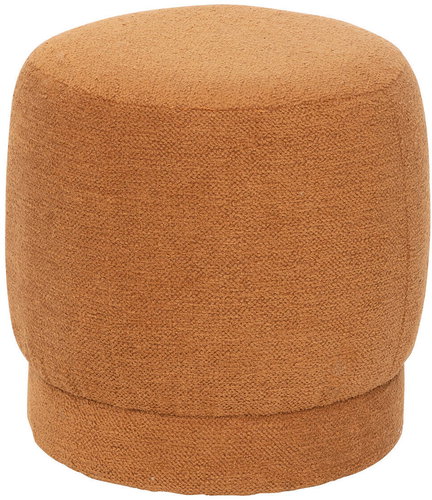 Atmosphera Upholstered round pouf AMEA bouclé, diameter 39 cm, orange - Ottoman - Main image