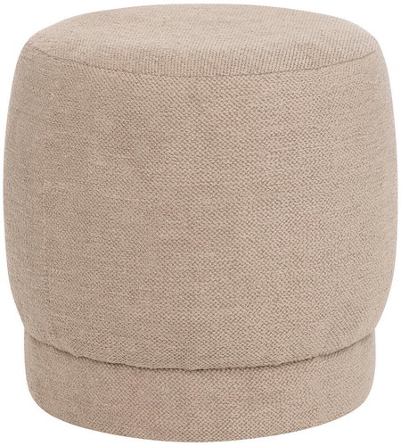 Atmosphera Upholstered round pouf AMEA bouclé, diameter 39 cm, beige - Ottoman - Main image