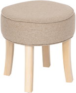 Atmosphera Soft upholstered stool ADRIEL for dressing table, diameter 35 cm, beige - Ottoman