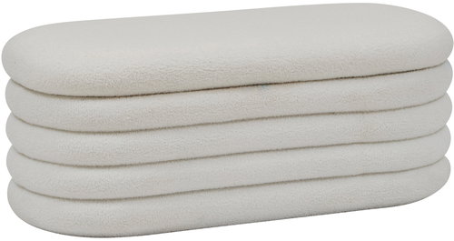Atmosphera Hallway bench GIULIA boucle, with storage, 110 × 46 × 40,5 cm, white - Bench - Main image