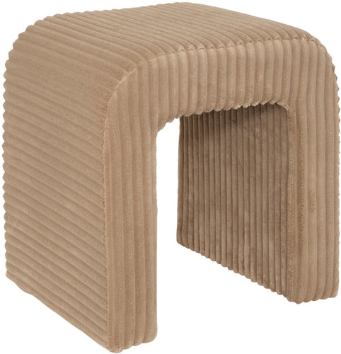 Atmosphera Chair SEVI in the shape of an arch, bouclé, height 43 cm, brown - Ottoman - Main image