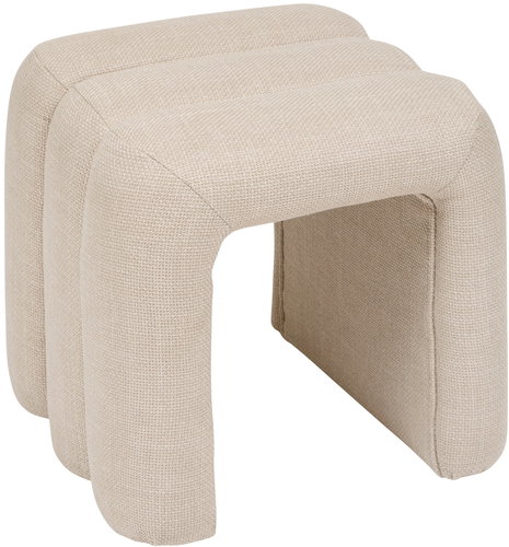 Atmosphera SISCO upholstered arch stool, 43 × 42 × 44 cm, beige - Ottoman - Main image