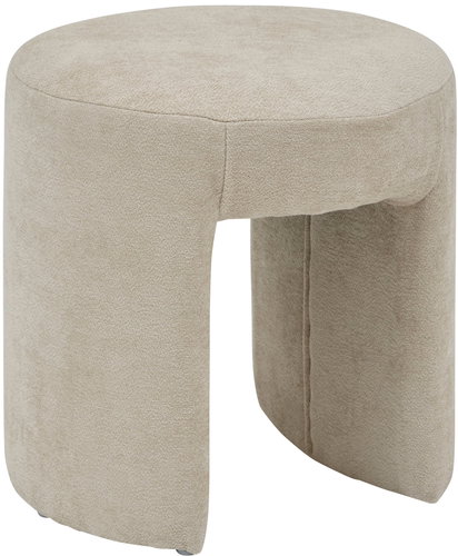 Atmosphera Upholstered arched stool JIN, diameter 38 cm, beige - Ottoman - Main image