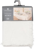 Atmosphera Cotton tablecloth with fringe Maha, white cotton, 150 × 250 cm - Tablecloth