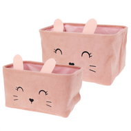 Home Styling Collection Toy storage baskets CUTIE with ears 2 pcs, pink, rectangular - Storage Box