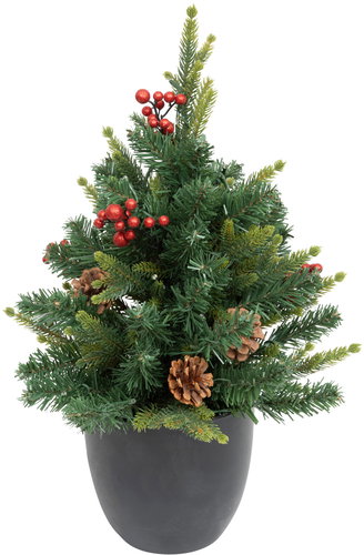 Atmosphera, Artificial tree in KAPPI pot with lights, 50 cm - Christmas Tree - Main image