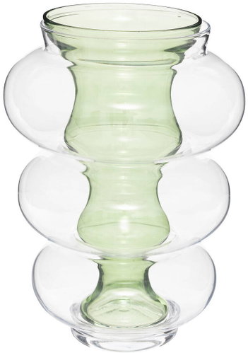 Atmosphera Glass vase double MATALI, 36 cm, green - Vase - Main image