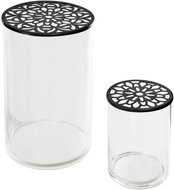 Atmosphera Glass vase with black lid, 2 pieces - Vase