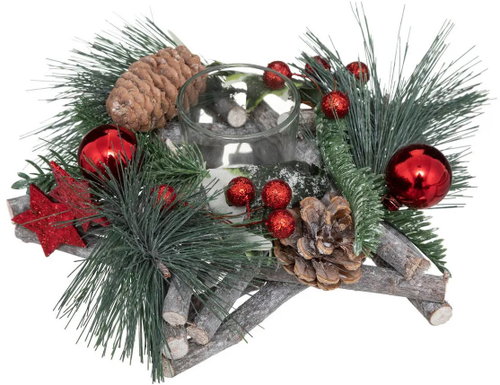 Atmosphera Christmas candle wreath, 20 × 20 × 8 cm C - Wreath - Main image