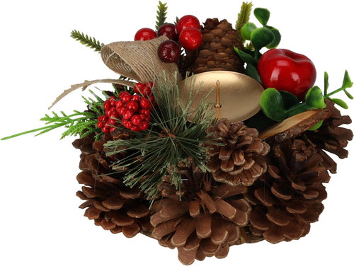 Home Styling Collection Christmas pinecone candle holder, 15 cm - Wreath - Main image