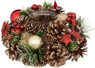 Atmosphera Candle holder made of pine cones and Christmas balls, 19 cm - Wreath