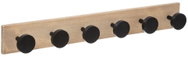 5FIVE SIMPLY SMART Věšák, nástěnný, 6 háčků, dřevo, černý, 58 × 7 × 8 cm - Coat Hanger