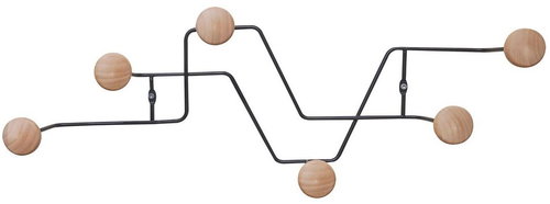 PRESENT TIME Věšák Zig Zag, nástěnný, kov, černý, 25 × 21 × 8,5 cm - Coat Hanger - Main image