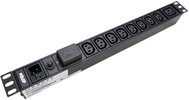 ATEN 19" Power Distribution Unit, 8× C13 + 1× C19, Surge Protection, C20 Input, + 3m Cable (PE0209SG - Surge Protection Socket Strip