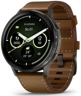 Garmin Venu 4 45mm Slate/Leather Band - Smart Watch
