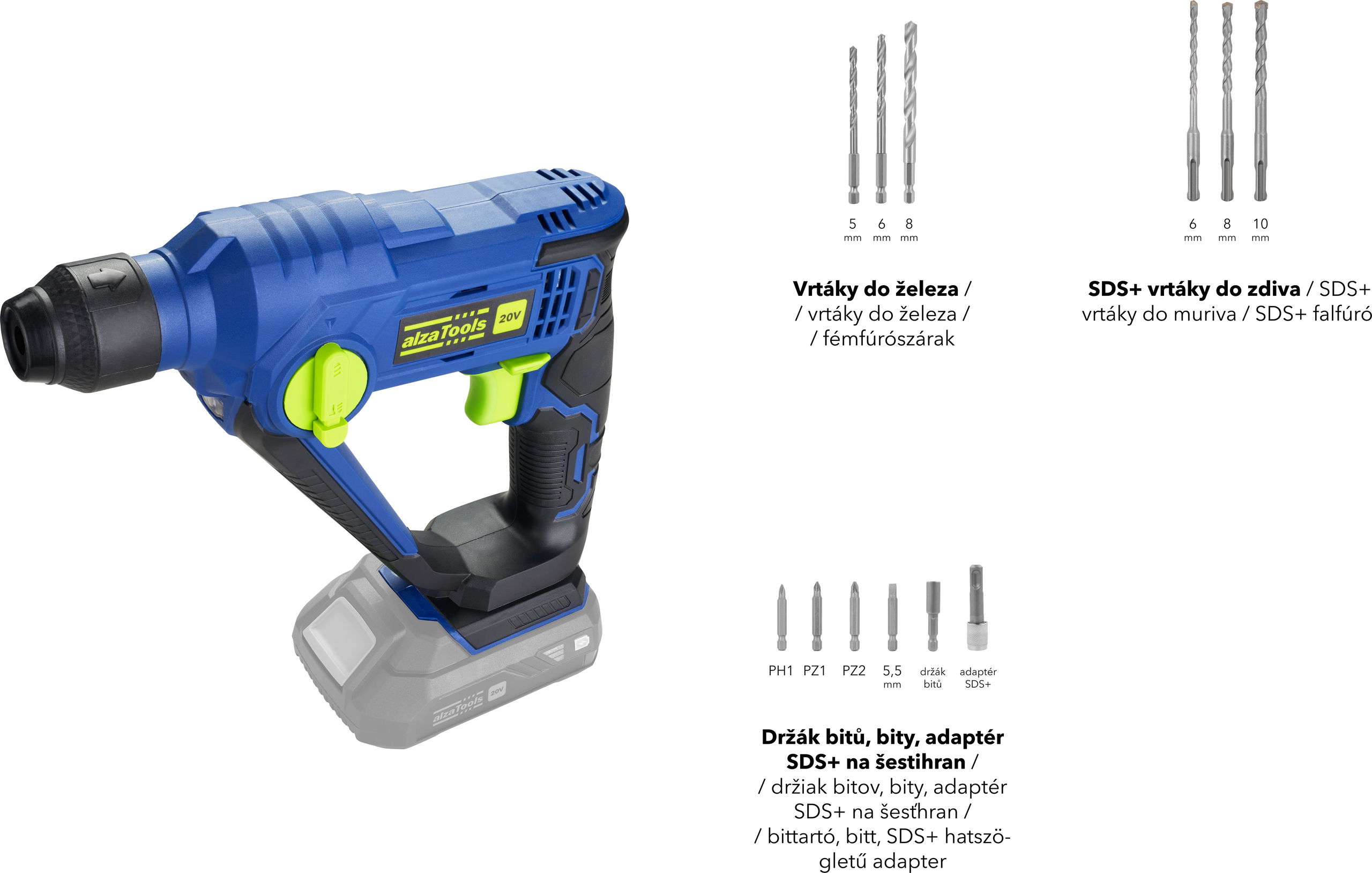 AlzaTools CRH20V BatteryONE 20V from 1 399 K Hammer Drill Alza.cz