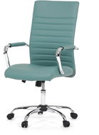 HOMEPRO Vera, blaues Ökoleder - Bürostuhl