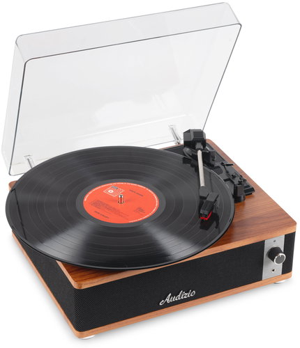 Audizio Irvine record player, LP player, Bluetooth, for any record size, wood finish - Turntable - Main image