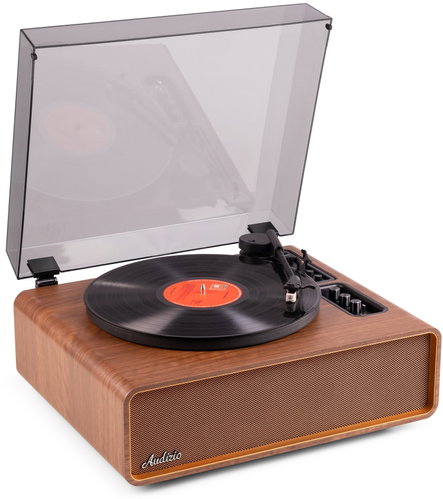 Audizio Laredo turntable, premium hi-fi turntable, Bluetooth receiver, transmitter, LP player, brown - Turntable - Main image