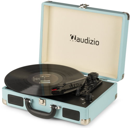 Audizio RP114BL Retro record player in a blue case, record player with speakers and PC software - Turntable - Main image