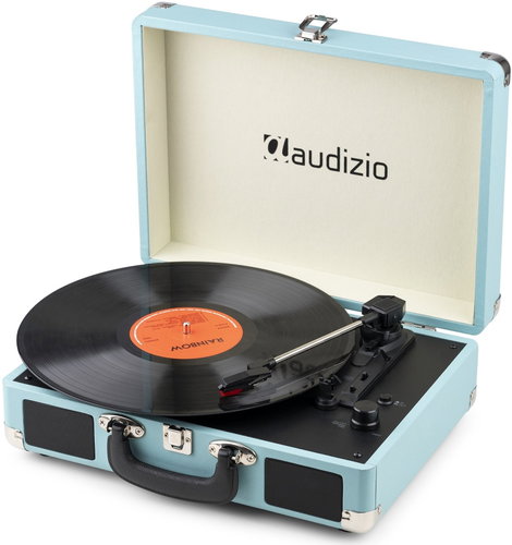 Audizio RP116BL Retro turntable with Bluetooth receiver and transmitter, suitcase turntable, blue - Turntable - Main image