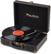 Audizio RP116DW Retro gramofon s Bluetooth přijímačem, vysílačem, gramofon v kufru, tmavě hnědý - Turntable