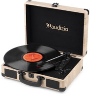 Audizio RP116LW Retro gramofon s Bluetooth přijímačem, vysílačem, gramofon v kufru, světle hnědý - Turntable