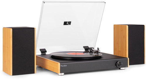 Audizio RP335BB Retro record player with speakers, Bluetooth, 80W, bamboo Main image Audizio RP335BB Retro record player with speakers, Bluetooth, 80W, bamboo - Turntable - Main image