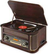 Fenton Memphis gramofon s Bluetooth, DAB a FM rádiem, CD, kazetovým a MP3 přehrávačem, tmavě hnědý - Turntable