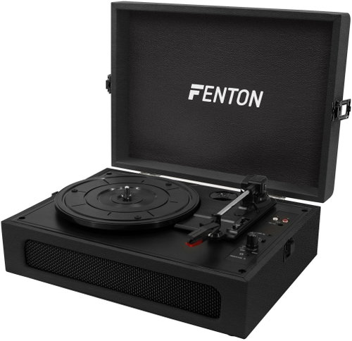Fenton RP118B Retro turntable with Bluetooth receiver, transmitter and USB, black - Turntable - Main image