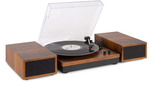 Fenton RP165 Stereo record player with Bluetooth and speakers, brown wood - Turntable - Main image
