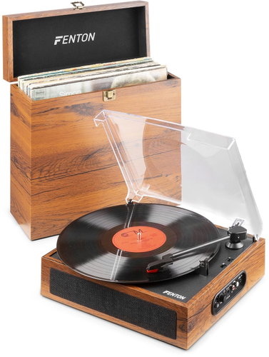 Fenton RP170L record player with Bluetooth and record case, light wood - Turntable - Main image