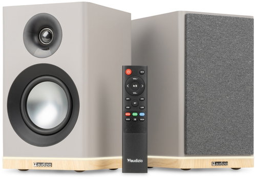 Audizio KS12 Active HiFi Speakers with Bluetooth 5.3 and Ambient LED Backlighting, 80W, Grey - Speakers - Main image