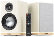Audizio KS12 Active HiFi Speakers with Bluetooth 5.3 and Ambient LED Backlighting, 80W, Cream - Speakers